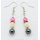 Hematite crystal round bead earring