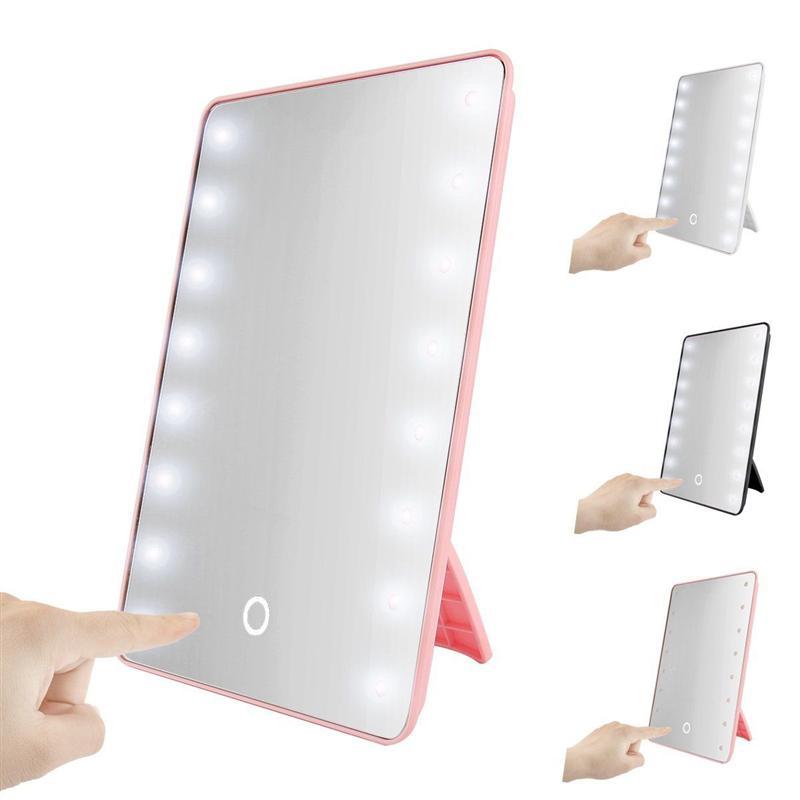 Makeup Mirror With 8/16 LEDs Cosmetic Mirror Touch Dimmer Switch Battery Operated Vanity Mirror Espejo With Stand For Tabletop