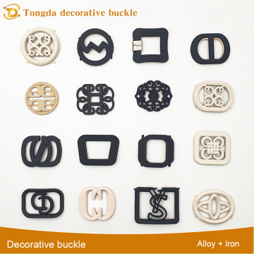 Luxury Zinc Alloy Shoe Buckle with Creative Texture
