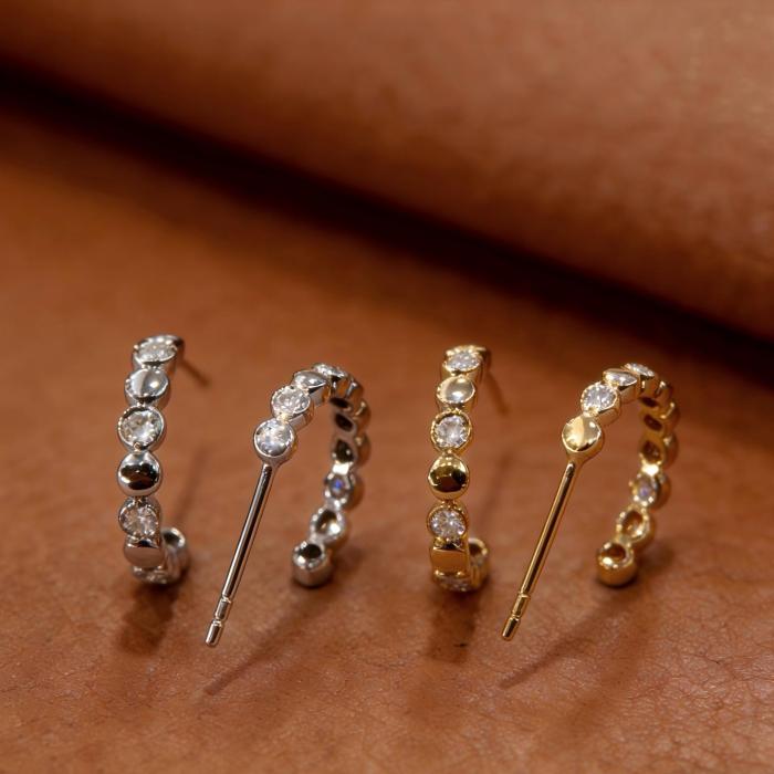 14K Gold Bubble Lab Diamond Studs Borong Tersuai