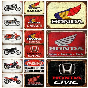 Honda Garage Car Plaque Metal Vintage Tin Sign Shabby Chic Decor Metal Signs Vintage Bar Decoration Metal Poster Pub Metal Plate