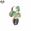 Logo logam logo monstera daun enamel pin