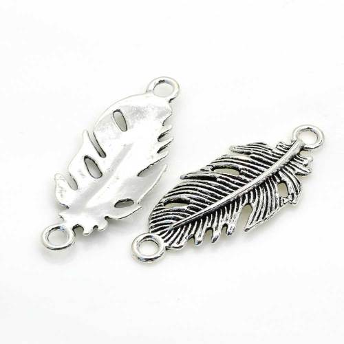 Leaf Shape Solid Beads Beautiful Bird Feather Shape Aritificial with Top Hole for Hanging Decoration