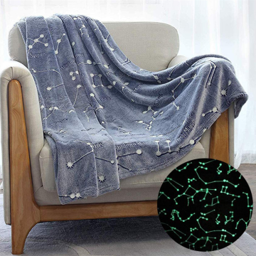 Wholesale fleece blankets throw 100% polyester glow in the dark blanket micro fiber blanket