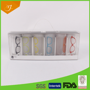 6 oz glass mug set with glasses logo