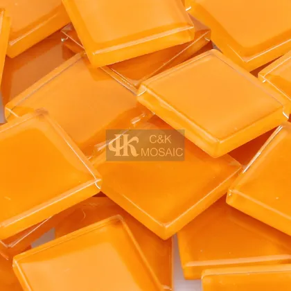 Orange Glass Tile for Mosaic Art Craft Supply