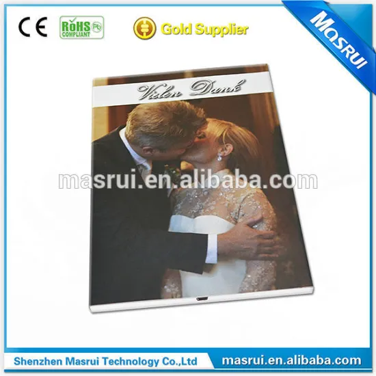 Fashionable and sweetly hard cover 4.3 Inch wedding invitation video card