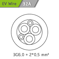 TPE PVC Insulation Material 32A Single Phase Charging Pile Cable For New Energy Vehicles Application
