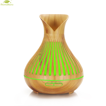 AromaNano Portable Ultrasonic Humidifier & Aroma Diffuser - 500ML, 7LED, USB, Wood Grain