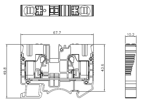 10mm2 Push In DIN-Rail Terminal Block