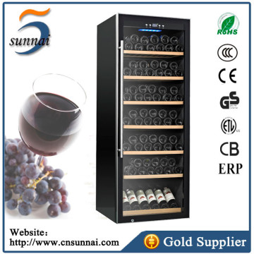 129-137 Bottles Stainless Steel Door Single Zone Freestanding Compressor Wine Refrigerator