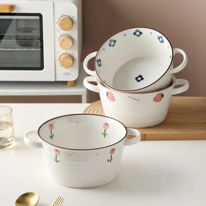 Modern Simple Style Large Capacity Ceramic Soup Bowl - Creative Cute Tableware