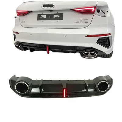 RS3 Style ABS Rear Diffuser with LED Pilot Lamp for Audi A3/S3 2021-2022