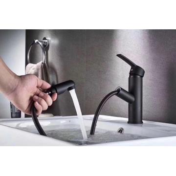 Export brass black retro industrial style simple shower head hot and cold American double-handle bathtub faucet