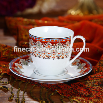 230CC Luxury Fine Hyper White Porcelain Tea Cup and Saucer of Persian Market