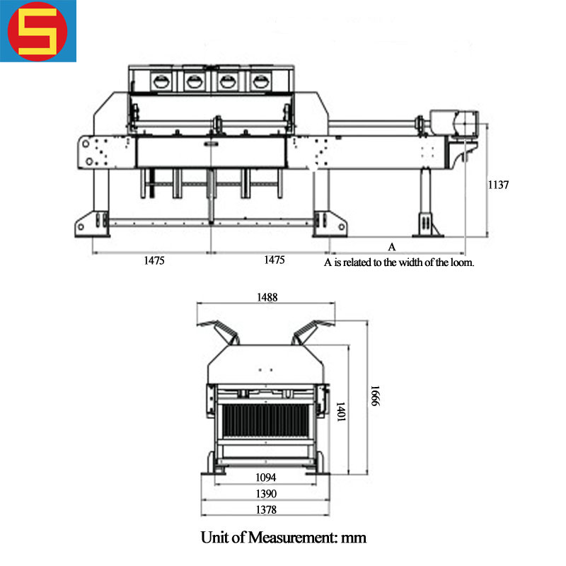 The Size Parameter Of Digital Jacquard Weaving Air Jet Loom 6912 Hooks