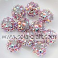 Ornamenti di perline della sfera del Rhinestone della resina multicolore 10 * 12MM di colore rosa solido dei monili