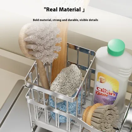 Standing Single-Tier Kitchen Storage Rack for Sink Faucet Accessories