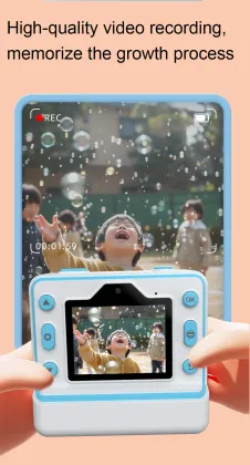Kids Portable Instant Print Camera 26MP HD 1200mAh Rechargeable Battery Electronic Control Sketch Filters Frames Durable