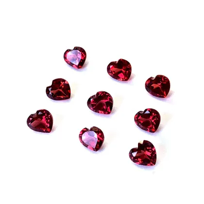 Natural Moissanite Garnet Heart-Shaped Ring Garnet