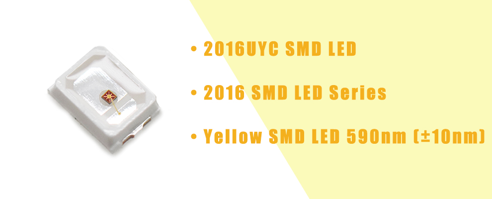 2016UYC 2016 SMD LED Yellow SMD LED 590nm LED Yellow SMD LED 595nm LED Yellow