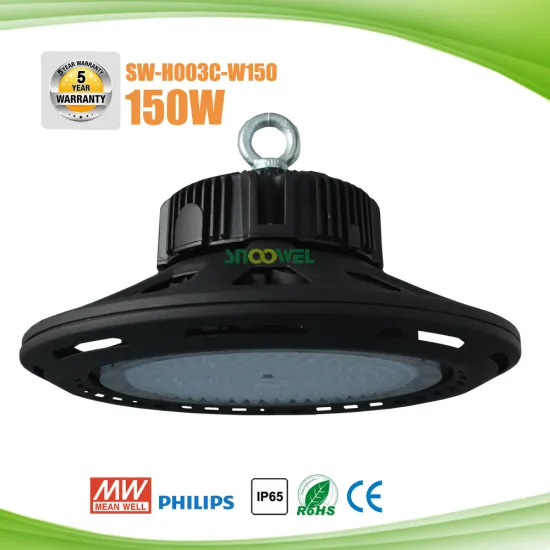 Workshop IP65 UFO LED high bay light 150watt with 90deg PC lens