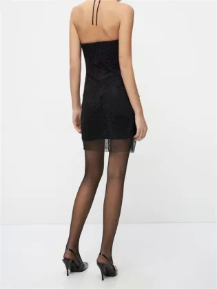 100% Poly Strapless Bone Fish Dress