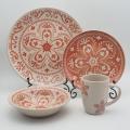 Padrão de decalque novo design de design de grama de utensílios de mesa cerâmica para restaurante