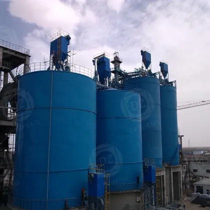 Galvanized silos for mineral powder resources