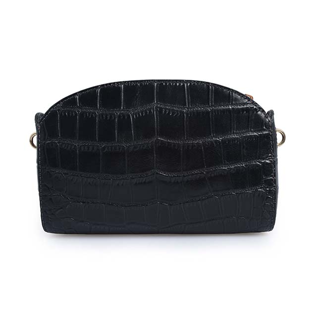 2019 Crocodile pattern real leather Saddle bag leather crossbody bag women