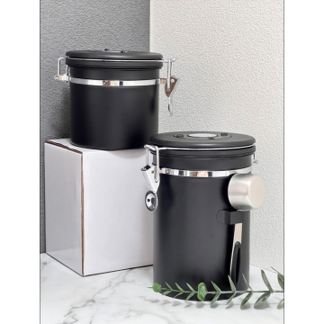 Matt Black Stainless Steel Coffee Canister