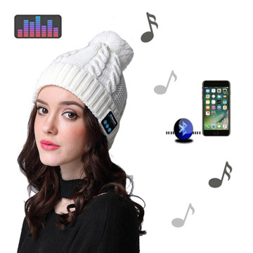 Chapéus de inverno com gorro bluetooth e fones de ouvido bluetooth