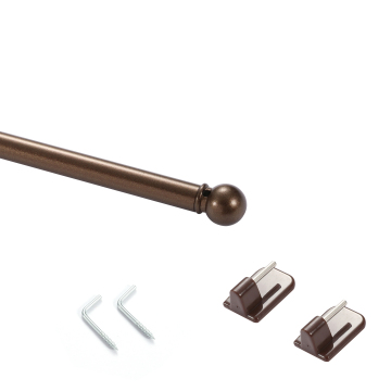 New Style Round Head Spring Cafe Rod Adjustable Curtain Rod for Living Room Windows