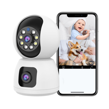 2MP Dual Lens 360 Panoramic Home Security WiFi CCTV Camera with 2-way Audio for Baby and Dog Monitoring