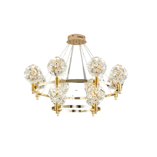 Dandelion Decorative Chandeliers: Luxury Gold Pendant Lights for Sitting Rooms, Villas, and Staircases
