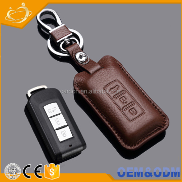 New Genuine Leather Remote Car Key Cover for 3 Buttons Mitsubishi Fortis Giparo