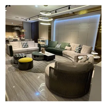 Italian Luxury Modern Frosted Cowhide Combination Curve Sofa