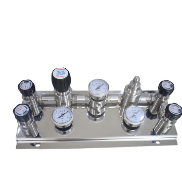 China High Pressure Stainless Steel Semi-automatic Gas Control Panel with Regulator and Gauges