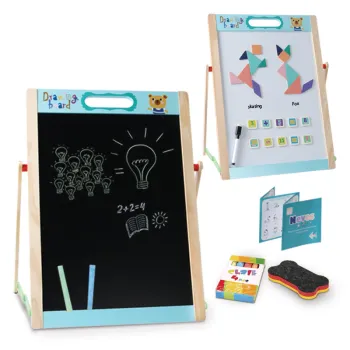 Wooden Multi-Functional Magnetic Double-Sided Drawing Board: An Educational Toy for Kids