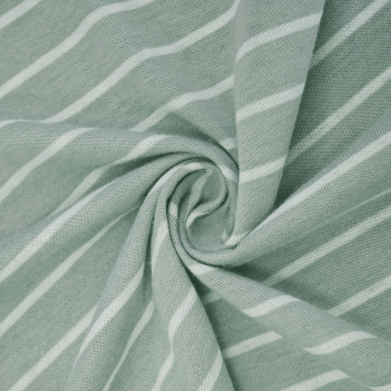 Anti-Static CVC Cotton Polyester Blend Yarn Dyed Stripe T-Shirt Fabric