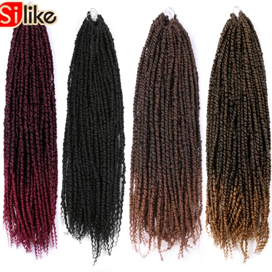 Passion Twist Hair 18 "24 inch  extension pre stretched braiding Ombre Braids Crochet Hair Pre-looped synthetic braids hair