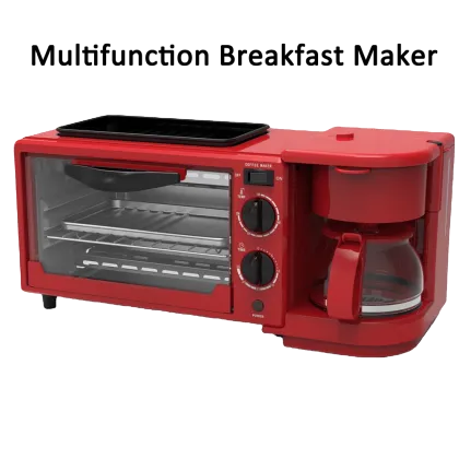 3-in-1 Electric Oven: Breakfast Maker & Coffee Maker