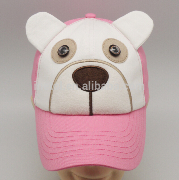 Wholesale 6 panel 100%cotton embroidered animal image children baseball cap