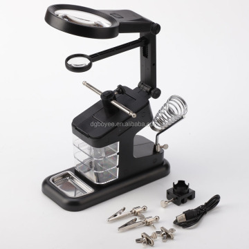 3x 4,5x Multifunzionale saldatura USB Langrificatore con luce a LED