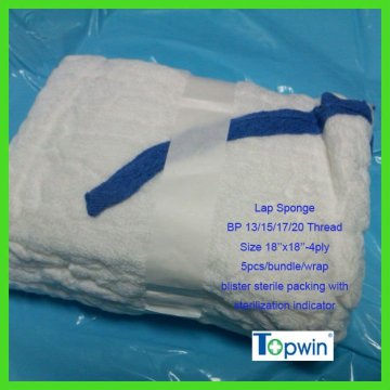 sterile gauze lap sponge with x-ray blue loop