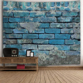 Brick Wall Tapestry Blue Stone Tapestry Wall Hanging Vintage Tapestry Polyester Print for Livingroom Bedroom Home Dorm Decor