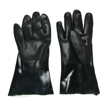 Black pvc dipped sandy finish working gloves