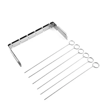 Foldable Stainless Steel Barbecue Skewer Set for Kebab Grill Cookouts