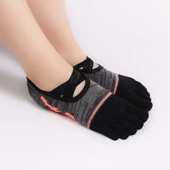 High-Quality Women's Cotton Yoga & Pilates Socks with Non-Slip Grip and Logo - Perfect for Winter Sports