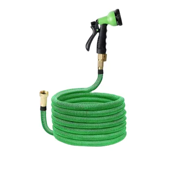Expandable Garden Hose Pipe: 100ft/30m, Strong Double Latex Inner Tube, Leak-Proof Design, and 8 Function Spray Gun Included